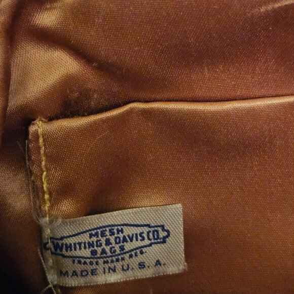 Vtg. Whiting and Davis Mother of Pearl Inlay White Mesh Clutch Orig.Box - Picture 9 of 13